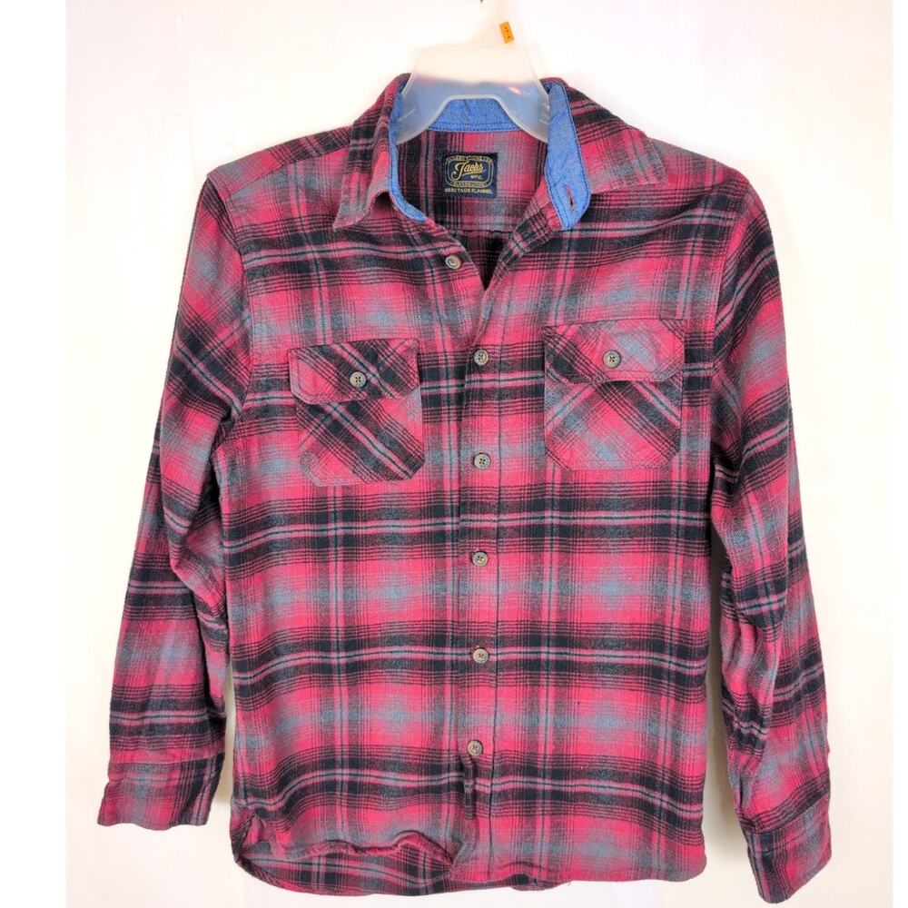 Jachs Heritage Flannel Red button up shirt Size Med Gorpcore Outdoors Classic